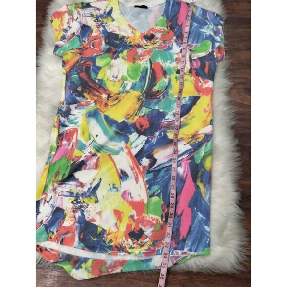 NWT Nally & Millie Short Sleeve Paint Print V-Neck Mini Dress S/M - Picture 6 of 7